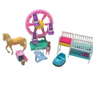 Barbie Accessories Bundle – Horse, Chelsea Ride, Nursery Pieces &‎ More (7 pcs)